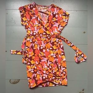 Nine West Colorful Dress Medium Red Pink Orange